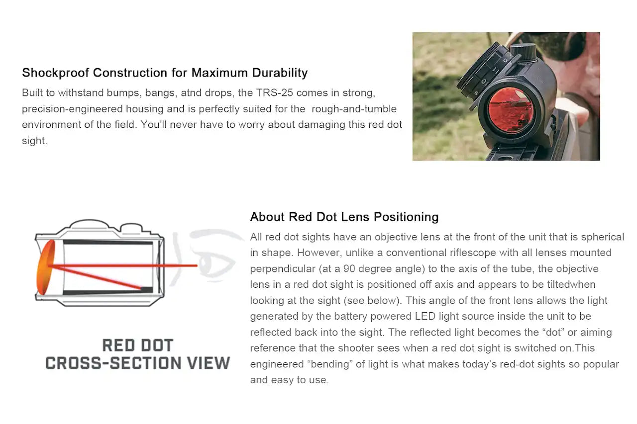 SwampDeer RIfle Red Dot Reflex Sight Micro H-2 with Standard Mount - 2 MOA