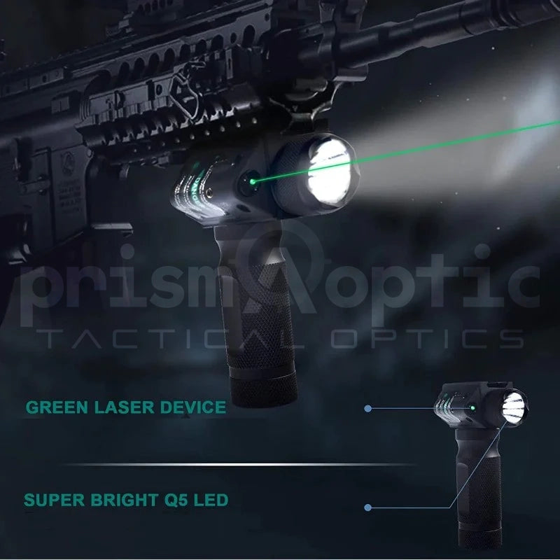 3-in-1 Tactical Foregrip with Flash Light & Green Laser