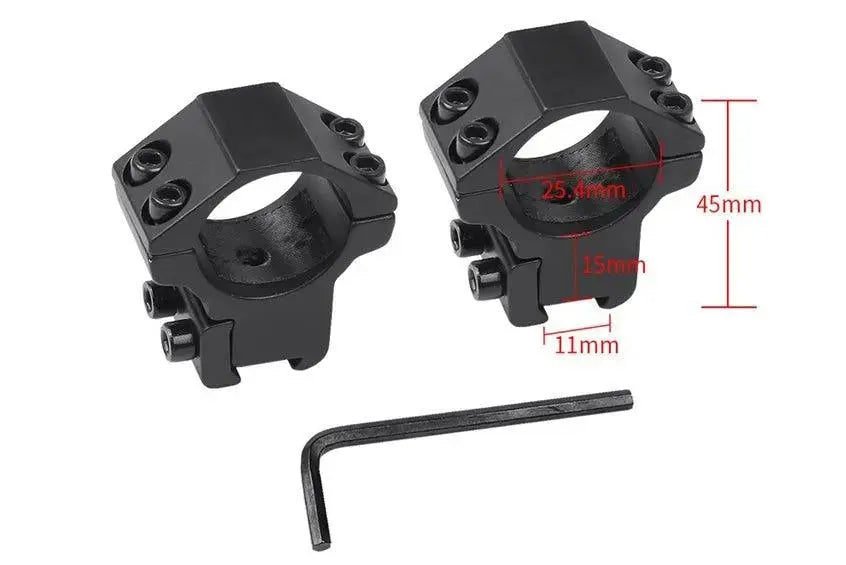 Aluminium Alloy Riflescope Rings Pair Picatinny Mount -  PrismOptic