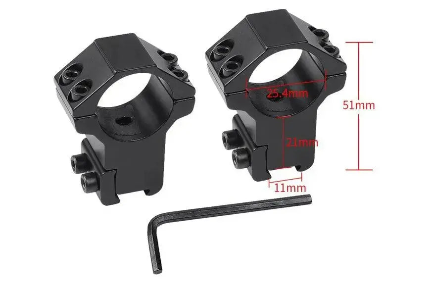 Aluminium Alloy Riflescope Rings Pair Picatinny Mount -  PrismOptic