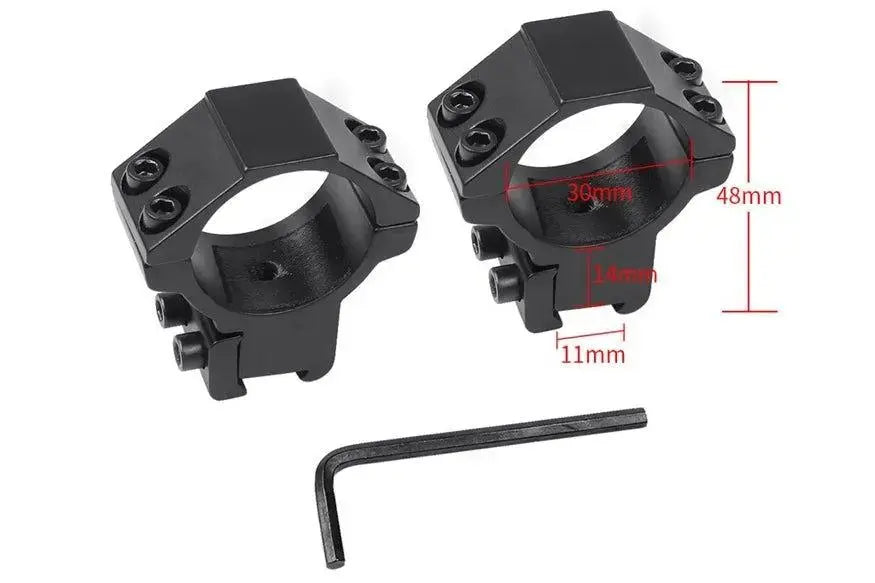 Aluminium Alloy Riflescope Rings Pair Picatinny Mount -  PrismOptic