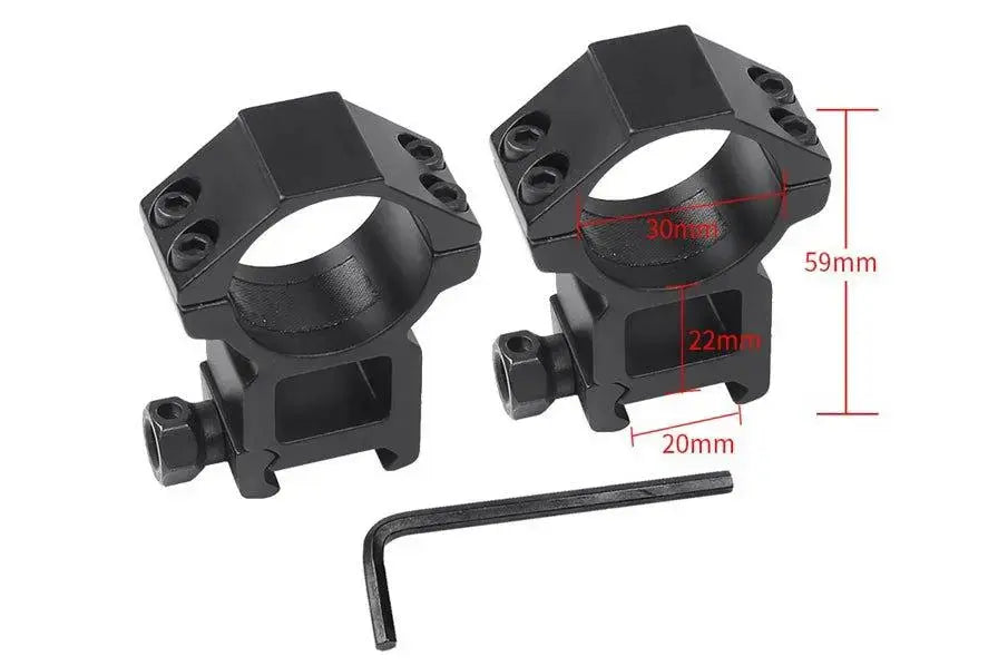 Aluminium Alloy Riflescope Rings Pair Picatinny Mount -  PrismOptic