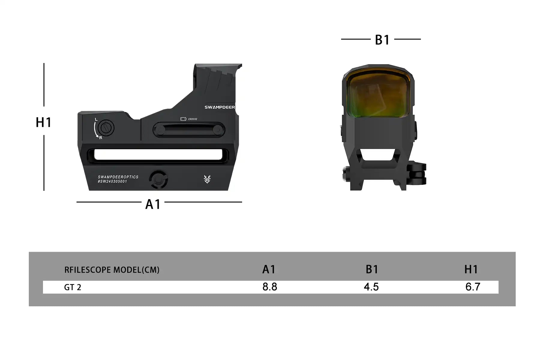 Combo de mira de punto rojo para rifle SwampDeer GT2 + lupa T3x