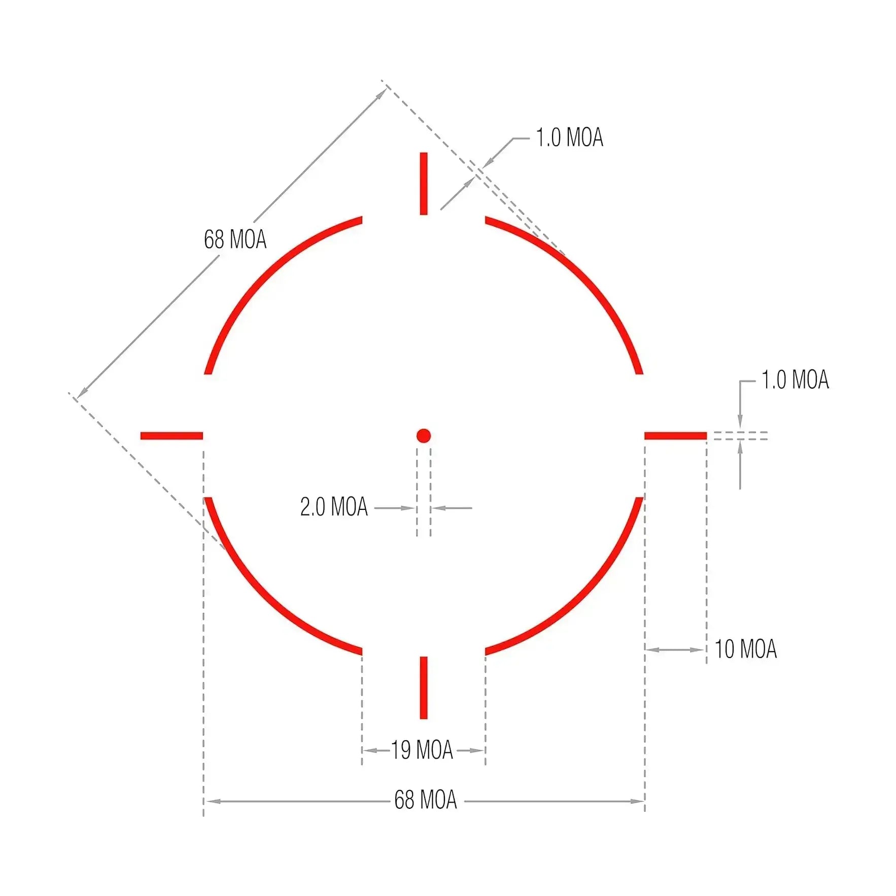 MRO 1x25mm Rifle Red Dot Sight 2 MOA -  PrismOptic