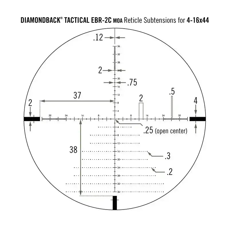 VORTEX DIAMONDBACK 4-16x44 Long Range Riflescope FFP EBR-2C (MARD) -  PrismOptic